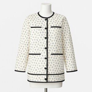 For Love & Lemons Jardin Quilted Blue Floral Printed Jacket Womens Size XS NWT